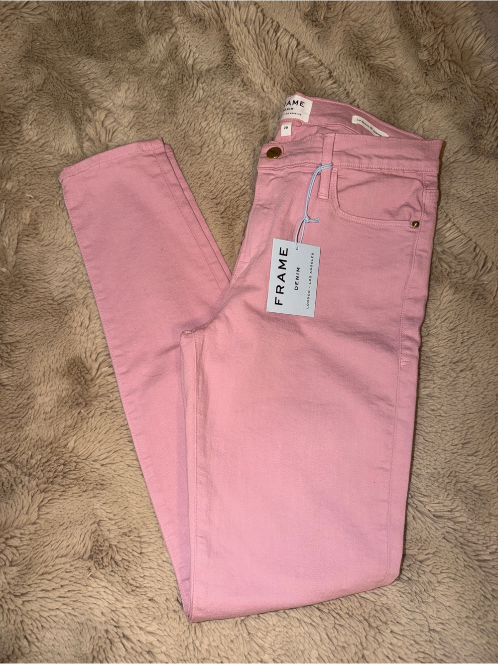 Frame Denim Light Pink Women's Skinny Jeans